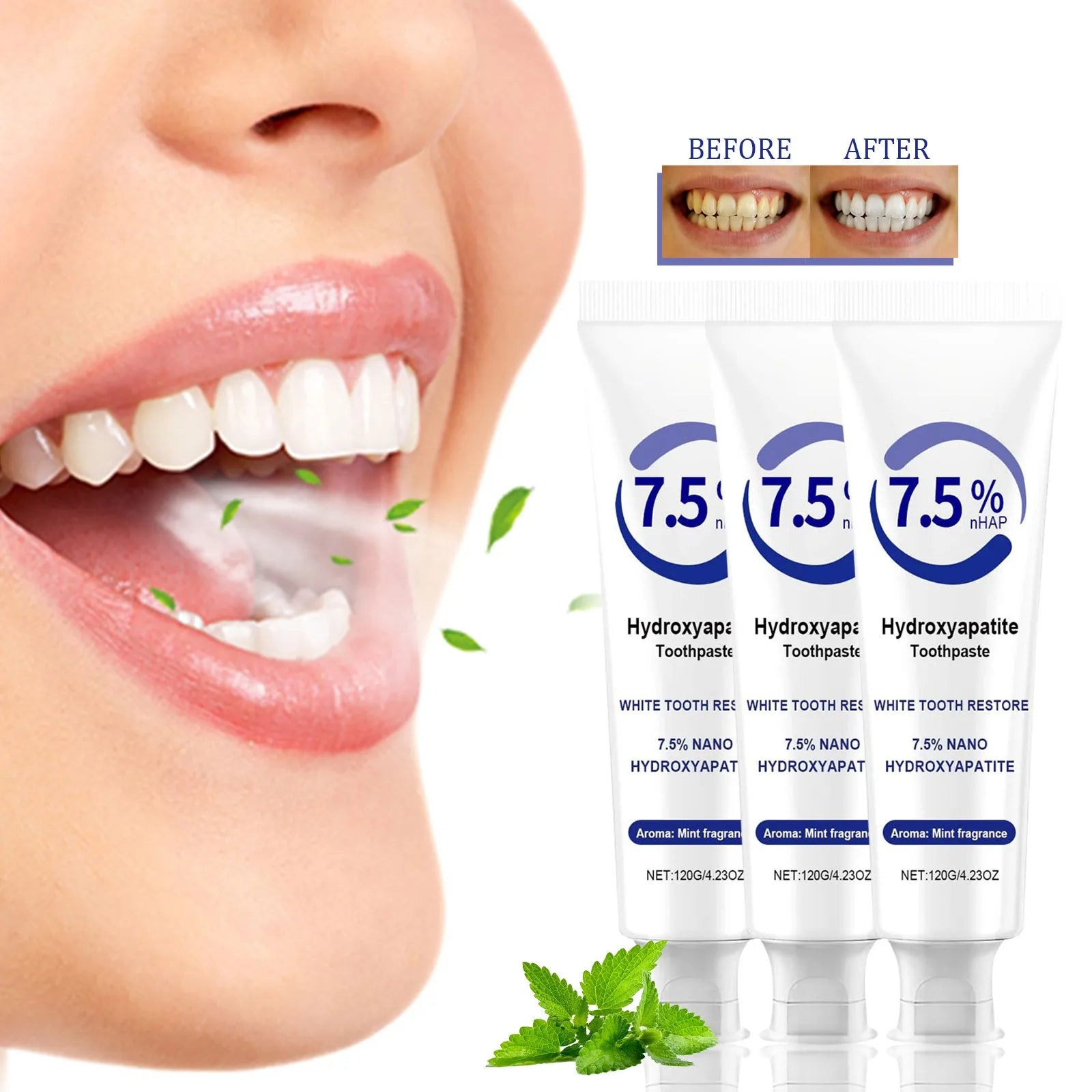 Hydroxyapatite Toothpaste teeth whitening