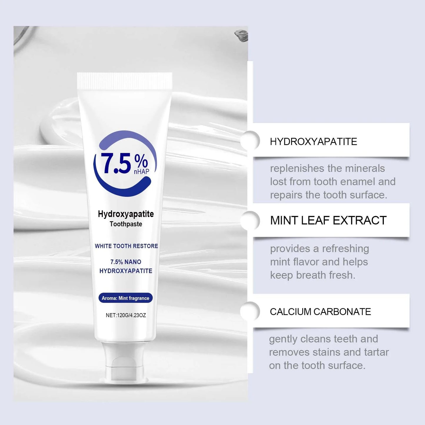 Hydroxyapatite Toothpaste teeth whitening