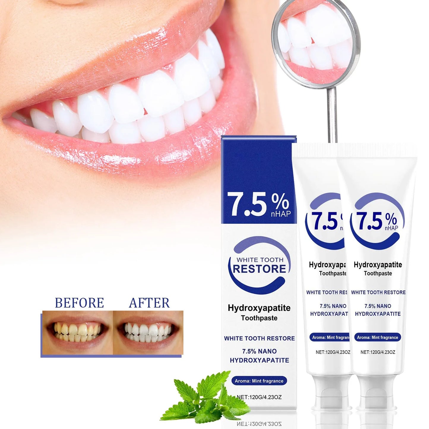 Hydroxyapatite Toothpaste teeth whitening